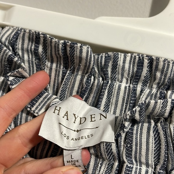 Hayden Striped Wide-Leg Pants with Bow Tie NWT L - Picture 6 of 8